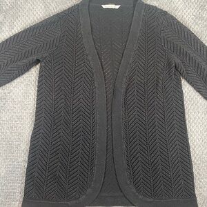 Peter Nygard Sweater Women's Open Cardigan Size XL Black Metallic‎ 3/4 Sleeve